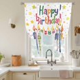 thumbnail image 3 of Happy Birthday Tie Up Curtain Valance for Window, Adjustable Rod Pocket Window Curtains Shades, Colorful Star Funny Celebration Light Filtering Valance Drapes for Kitchen Living Room Bedroom 42"x63", 3 of 9