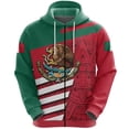 thumbnail image 2 of Sudadera con capucha y cremallera vintage para hombre, con estampado de bandera mexicana, moda urbana, manga larga, jerséis holgados de gran tamaño 2024, 2 of 5