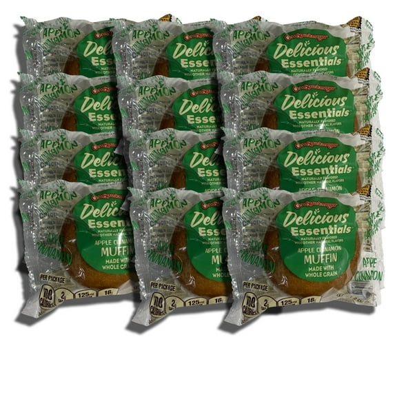 Delicious Essentials Apple Cinnamon Muffins Individually Wrapped, Baked by Otis Spunkmeyer | Value Pack of 12