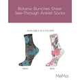thumbnail image 2 of MeMoi Botanic Bunches Sheer See-Through Anklet Socks - Womens - Female, One Size, Alloy, 2 of 7