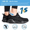 thumbnail image 4 of Zapatos con punta de acero Tinefiy, ligeros y antideslizantes para mujer, 4 of 8