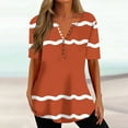 thumbnail image 1 of Fiudx Ropa de Mujer Blusas Estampadas para Mujer, Camiseta con Botones, Camiseta de Manga Corta con Cuello En V, 1 of 5