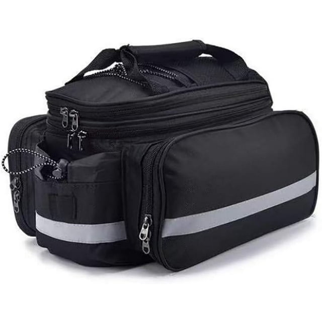 Bike Rear Rack Bag Bicycle Trunk Bag Bike Panniers Bag Cycling Luggage Bag with rain Cover Bicycle Frame Back Saddle Bag Luggage Bag with Reflective Trim and Big Pocket saddle rack