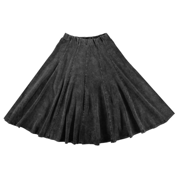 KIKI RIKI Maxi Panel Skirt with Elastic Waist for Womens/Teens 36 Inch Length Black x Small
