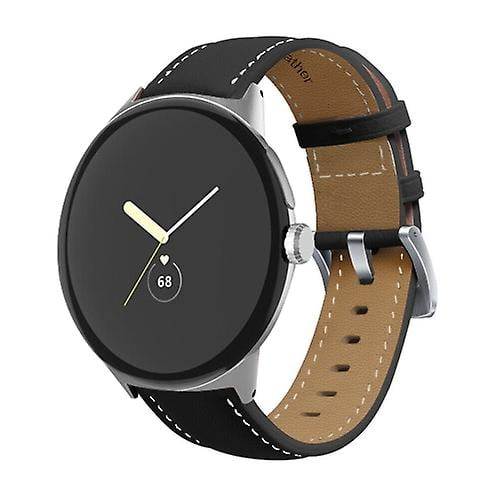 For Google Pixel Watch Pointed Tail Stitching Genuine Leather Watch Band