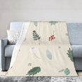 thumbnail image 2 of Vintage Leaves Texture Pattern Throw Blanket,Super Soft Anti-Pilling Flannel Bed Blankets, 60"x50", 2 of 8