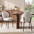 thumbnail image 3 of EOP Upholstered Dining Chairs Set of 2, Mid-Century Modern Dining Room Chairs with Curved Backrest and Metal Legs, Chair Kitchen for Dining Room, Beige, 3 of 11