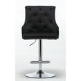 thumbnail image 5 of Monroe Velvet Tufted Adjustable Swivel Bar Stool Set Black, 5 of 7