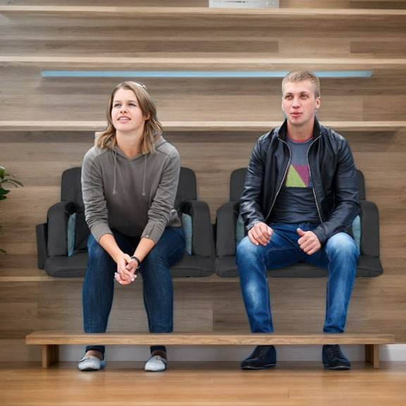 Yardi Yarda Folding Seat with Back Support and 6 Positions, Stadium Seat with Sturdy Frame for Outdoor as Yard, Black