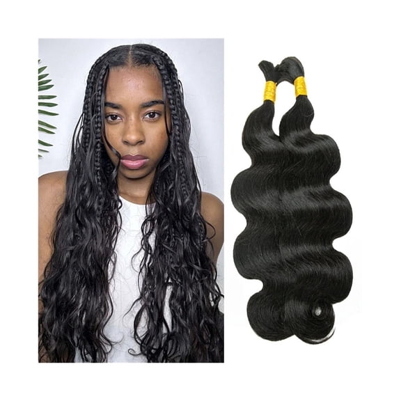 Body Wave No Weft Braids Human Hair Bundles 16''-26'' Virgin Hair Bulk for Braiding