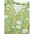 thumbnail image 6 of DressBerry Women’s Printed Poly Crepe V Neck Top Short Sleeves Waist Length Beach Wear Buttoned Front Light Weighted Casual Summer Shirt, 6 of 7