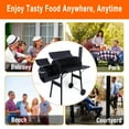 thumbnail image 5 of ENYOPRO Outdoor Charcoal Grill and Smoker, Charcoal Barbecue Grill with Large Cooking Surface, Oil Drum Charcoal Furnace and Offset Smoker Combo with Wheels, for Camping Garden Yard Cooking Picnic, 5 of 11