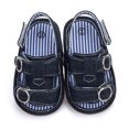 thumbnail image 3 of LNMQLPDBS Toddler Sandals Boys Girls Open Toe Denim Shoes with Striped First Walkers Non-Slip Soft Sole Sandals Summer Toddler Flat Sandals Outdoor Baby Sneakers Beach Unisex Baby Casual Sandals, 3 of 9