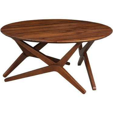 Vasagle ALINRU Round Coffee Table, Industrial Style Cocktail Table 