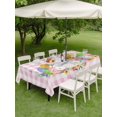 thumbnail image 3 of Outdoor Tablecloth with Umbrella Hole and Zipper, Easter Rectangle Table Cloth 60x120 Inch Waterproof Tablecloth, Spring Watercolor Bunny Eggs Butterflies Pink Plaid Picnic Table Cover for Patio, 3 of 7