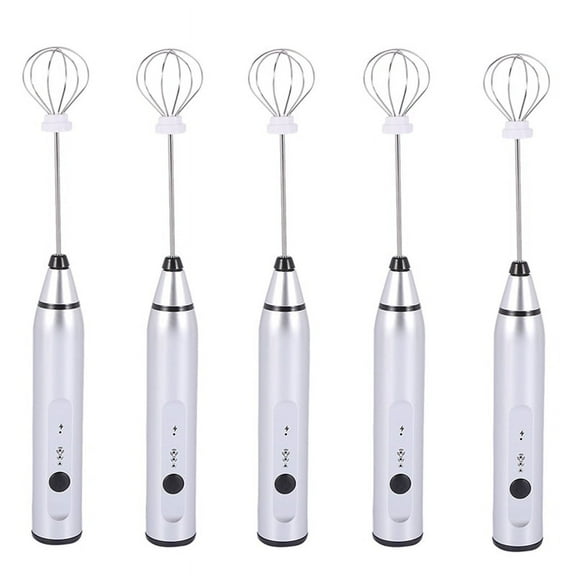 5X Rechargeable Electric Milk Frother with 10 Whisks, Handheld Foam Maker for Coffee, Cappuccino, Drink Mixer