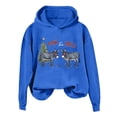 thumbnail image 2 of Christmas Sweatshirts for Women 2025 Women'S Long Sleeve Christmas Animal Printed Loose Hooded Tops Pullover Blouse Oversized Hoodies for Women Blue L, 2 of 5