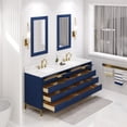 thumbnail image 4 of Water Creation Bristol 72" Wood Double Bathroom Vanity in Monarch Blue and White, 4 of 7