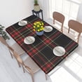 thumbnail image 2 of Table Cover Luxury Black Tartan Plaid Rectangular Tablecloth Oilproof 4FT Table Cloth Geometric Ging, 2 of 5