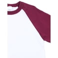 thumbnail image 2 of Ola Mari Men's Raglan 3/4 Sleeve Baseball T Shirt, White/Burgundy, Small, 2 of 2