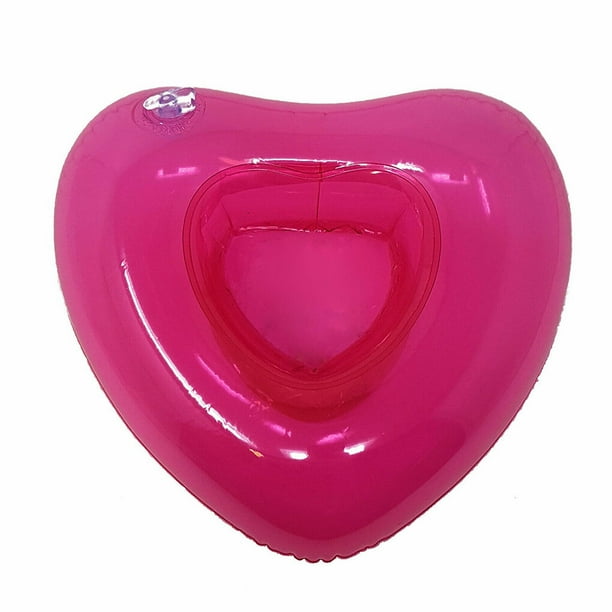 Bewildely Mini taza flotante inflable, soporte para latas de bebidas, bañera para nadar, Fiesta EN LA Piscina Juguetes corazón