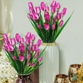 thumbnail image 5 of Morttic 8 Pcs Tulips Artificial Flowers for Outdoors, Fake Plants Faux Plastic Silk Floral Arrangement for Home Indoor Outside Table Vase Garden Spring Decor, 5 of 6