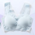 thumbnail image 6 of BYHONG Women Ultra Thin Ice Silk Bra Comfortable Plus Size Seamless Wireless Sports Bra with Removable Pads Bra for Women Silver XXXXL, 6 of 9