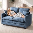 thumbnail image 3 of Daeorio 52" Upholstered Sofa,Loveseat Cloud Couch Comfy Chenille 2 Pillows for Small Spaces,Living Room,Bedroom and Apartment(Blue), 3 of 11