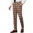 thumbnail image 4 of INSPIRE CHIC Men's Plaid Pants Casual Slim Fit Flat Front Check Dress Trousers, 4 of 6