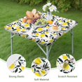 thumbnail image 4 of Yellow Lemon Fruit Leaves White Pattern Square Fitted Tablecloth with Elastic Edge,Square Table Cover,Washable Elastic Table Cover for Home Kitchen Party Decor 34"x34", 4 of 6