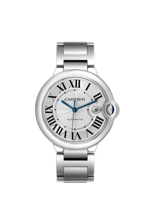 Pre-Owned Cartier Ballon Bleu 42mm W69012Z4 White Dial With Stainless Steel Bracelet