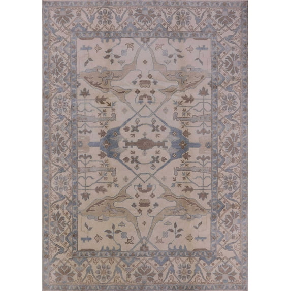 Ahgly Company Indoor Rectangle Mid-Century Modern Rose Purple Oriental Area Rugs, 5' x 8'