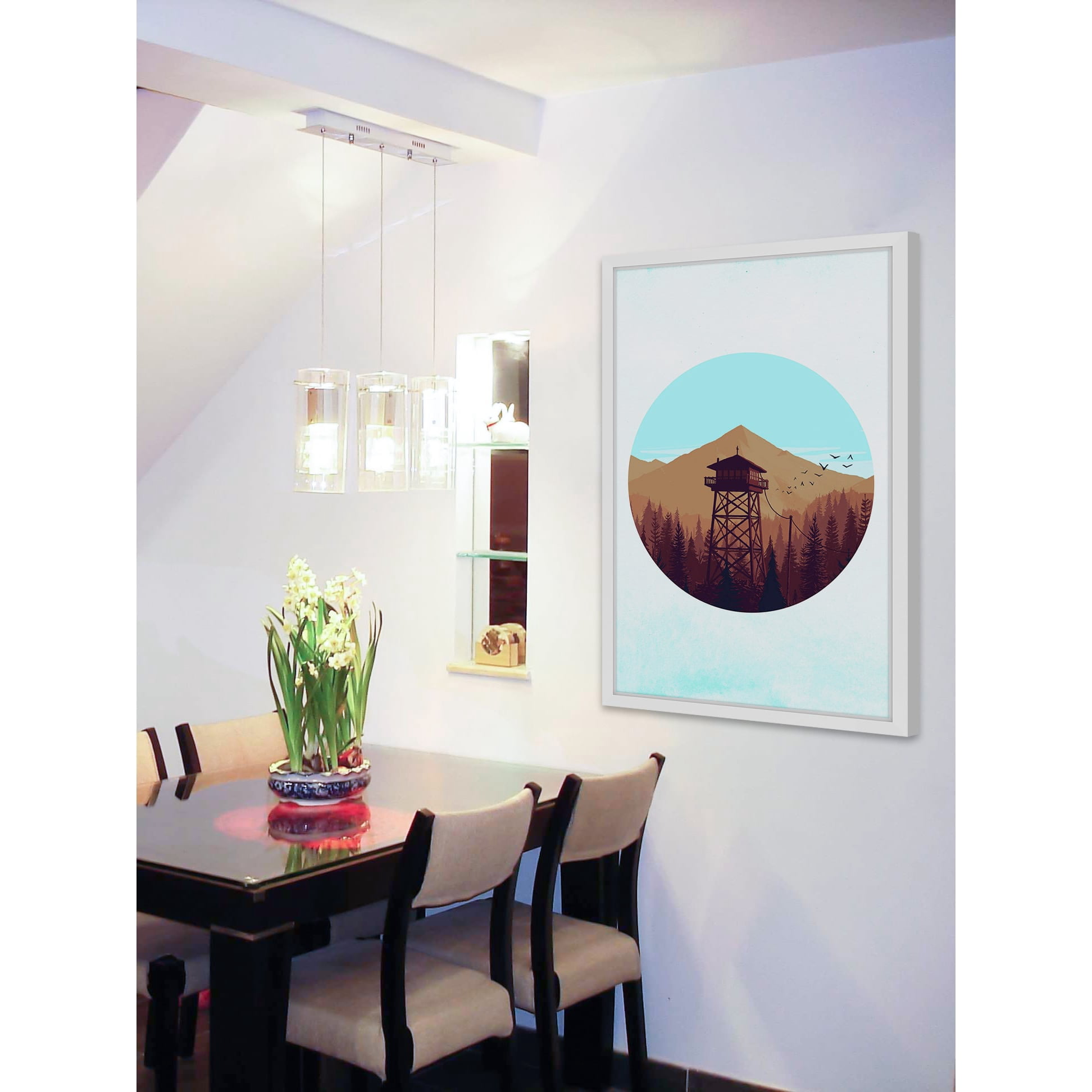 "Sunset Birds" Framed Painting Print