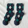 thumbnail image 2 of JGTDBPO Socks For Women Unisex Casual Cotton Middle Stockings Thick Wool Warm Winter Argyle Pattern Print England Style Cotton Middle Tube Socks Comfort Casual Wool Crew Socks Gift, 2 of 3