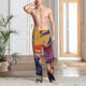 thumbnail image 2 of Balery Colorful Gecko Jungle Art Pantalones de pijama para hombre, pijama ultraligero, pantalón de descanso-Small, 2 of 6