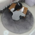 thumbnail image 3 of tooloflife Soft Plush Carpet Shaggy Round Rug Circular Carpet for Kids Girls Boys Bedroom Nursery Room Home 60cm Gray, 3 of 4