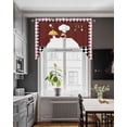 thumbnail image 3 of Fat Chef Swag Valances for Windows, Small Curtains Drapes, Red Gourmet Kitchen Red Black Buffalo Plaid Kitchen Window Curtains Over Sink Window Treatment Valance for Bedroom/Bathroom 56"x36", 3 of 5