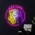thumbnail image 2 of Handmadetneonsign Jazz Cafe Saxophone Neon Sign, Saxophone Wall Decor, Saxophone Music Wall Decor, 2 of 5
