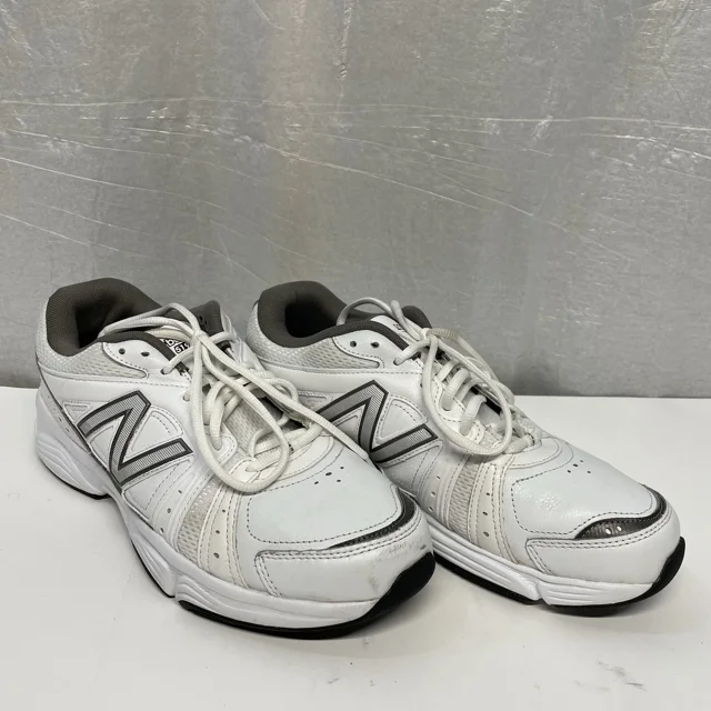 New Balance Walking Shoes White Leather Comfort Athletic Sneakers US 10