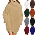 thumbnail image 7 of Yokua Women's Loose Turtleneck Oversize Long Pullover Sweater Dress, 7 of 7