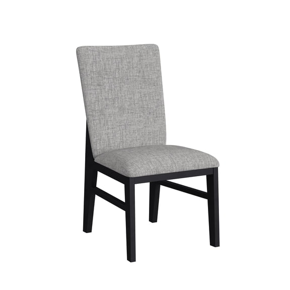 Megan Dining Side Chair with Grey Fabric in Black (2 Per Carton)