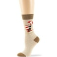 thumbnail image 4 of 7BIGSTARS KINGDOM Women Fun Crew Cotton Novelty Socks - 4 Pairs Large - Puppy - Sock Size:10-12, Shoe Size:8-12 , Olive Green, Light Navy, Light Beige, Dark Navy, 4 of 9