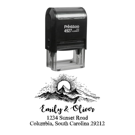 Printtoo Personalized Black Self Inking Wedding Invitation Stamp Custom Address Rubber Stamper-60 x 40 mm