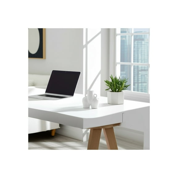 Modern Glam Decorative Vase - Unique Body Shape Design - Stoneware Ceramic - Stylish Home & Office Accent - Perfect for Living Room, Bedroom, or Desk - 6" White