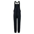 thumbnail image 5 of HKYNLAG Womens Fleece Fuzzy Overalls Adjustable Suspender Straps Snow Ski Bib Jumpsuit Winter Warm Overalls Jogger Jumpsuits with Pockets Navy L, 5 of 6