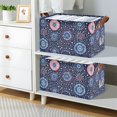 thumbnail image 2 of Yayeee Foldable Storage Basket for Shelves Waterproof Cloth Bins with Handles, Blue Fireworks Pattern, 2 of 7