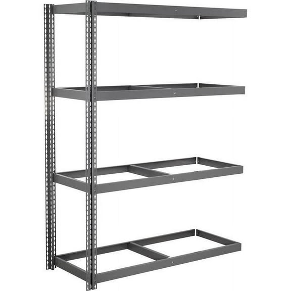 Global Industrial ABD36728N4 4 Shelf Extra Heavy Duty Boltless Shelving Add On - No Deck, Gray - 72 x 36 x 84 in.