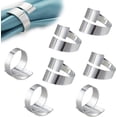 thumbnail image 1 of 8 Pcs Anneaux Porte-Serviettes en Métal avec Boucle pour Serviettes (Argent), 1 of 5