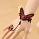 thumbnail image 2 of Pulsera de mariposa de encaje negro jinwen estilo gótico con diamantes de imitación rojos Cadena de anillo de pulsera, 2 of 6