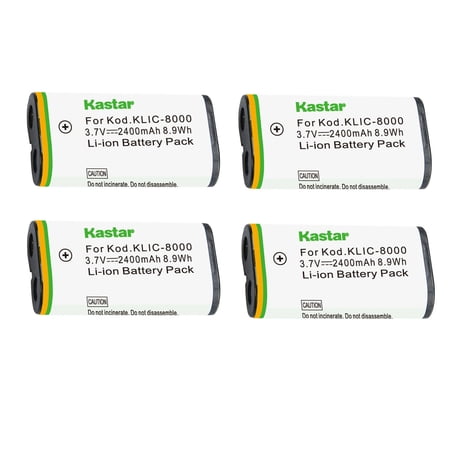 Kastar K8000 Battery 4-Pack Replacement for Kodak Pocket Video Camera PlaySport ZX1 Pocket Video Camera ZXD Z885 Z1012 IS Z1015 IS Z1085 IS Z1485 IS Z612 IS Z712 IS Camera